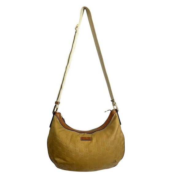 GUCCI Shoulder Bag Authentic !! W serial# GG Crossbody Gold Yellow Plush Soft Ca - Picture 11 of 13